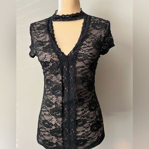 Like new Express black lace choker top